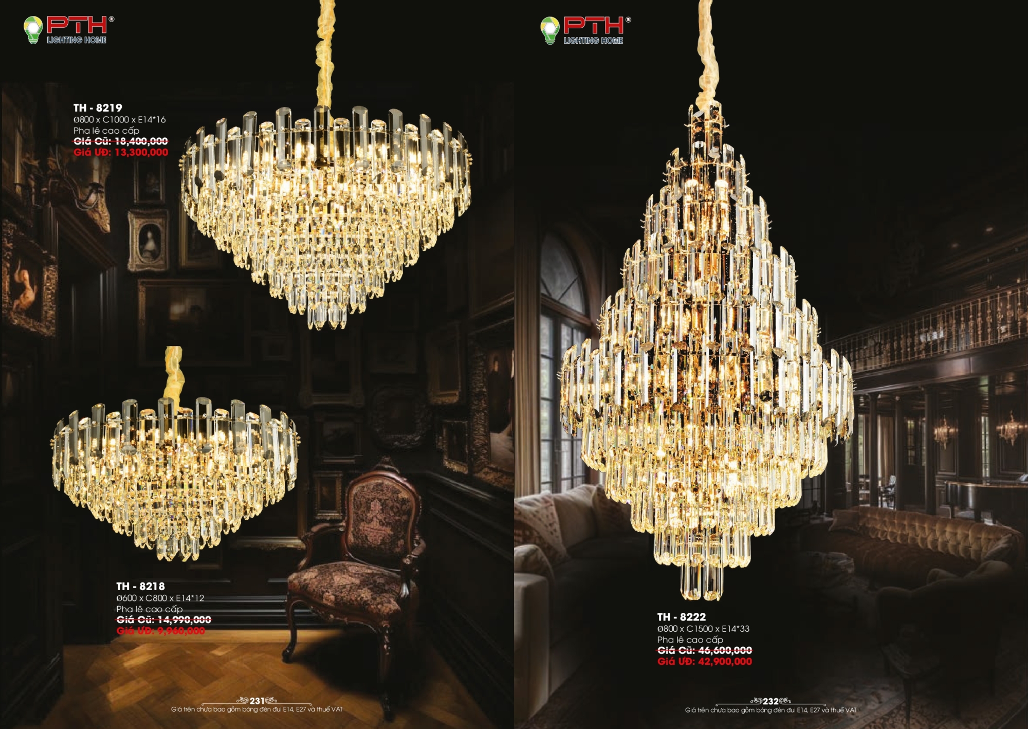 Bảng giá đèn trang trí PTH Lighting Home 2026